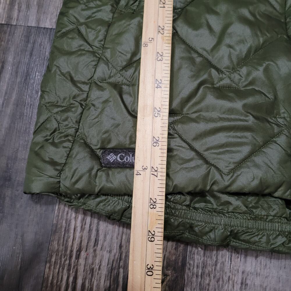 Columbia Hooded Puffer Jacket Parka Womens XS Green Long Quilted - Picture 4 of 10